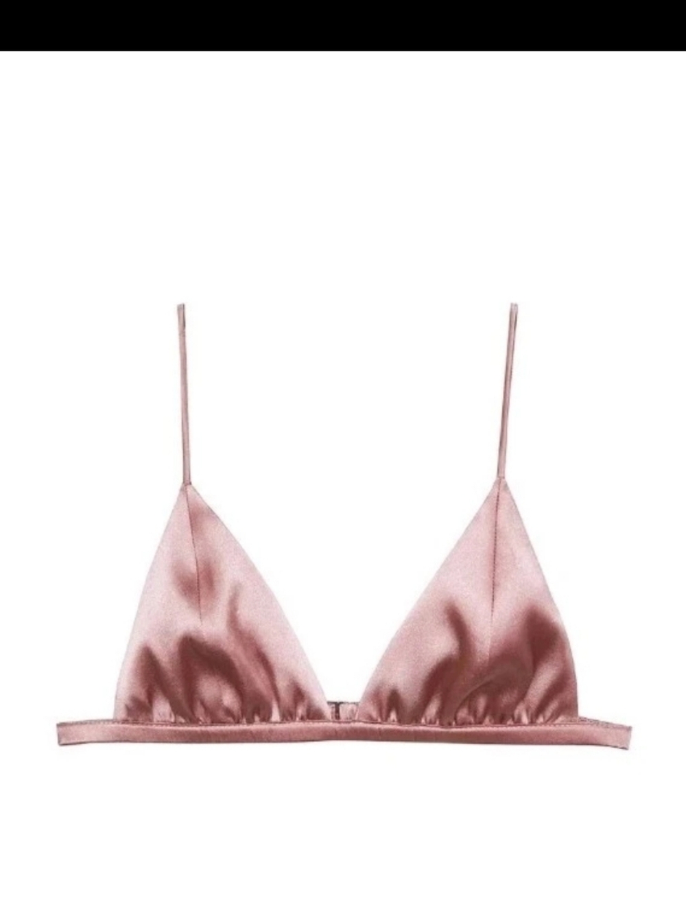 Fleur du Mal Silk & Velvet Bra Triangle Soft Antique Pink size S